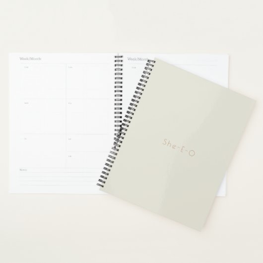 Simple moderne Beige 2024 Planner She-E-O (Devant avec enveloppe)
