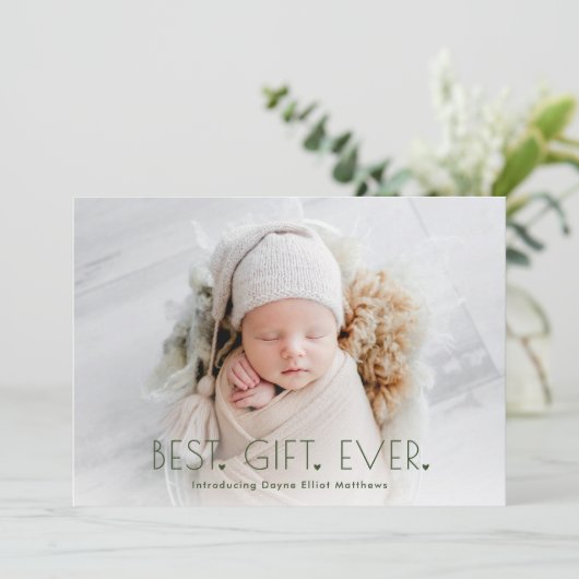 Simple moderne Best Cadeau Faire-part de naissance (Debout devant)