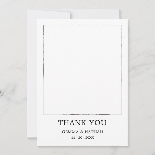 Simple moderne Black 1 Mariage photo Carte de reme (Devant)