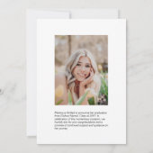 Simple moderne Black Graduation Faire-part photo (Dos)