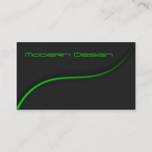 Simple moderne Black & Green Swoosh - Carte de vis (Devant)
