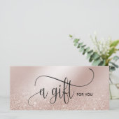 Simple Moderne Blush Pink Certificate Gift Kaart (Staand voorkant)