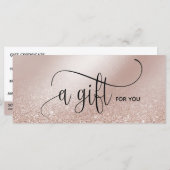 Simple Moderne Blush Pink Certificate Gift Kaart (Voorkant / Achterkant)