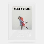 Simple moderne bold script photo mariage accueil (Recto)