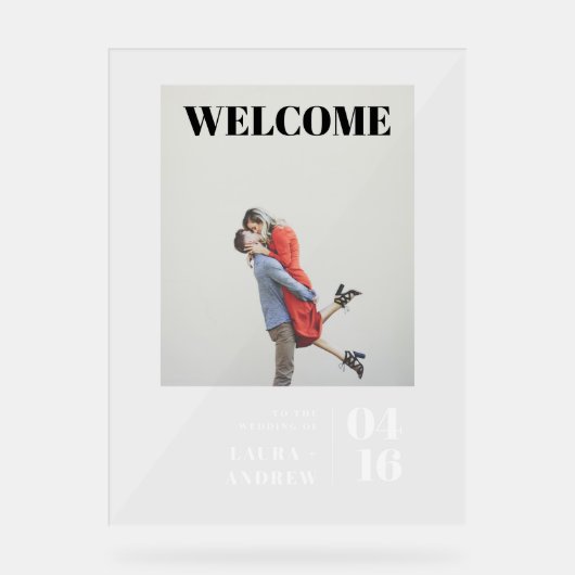 Simple moderne bold script photo mariage accueil (Recto)