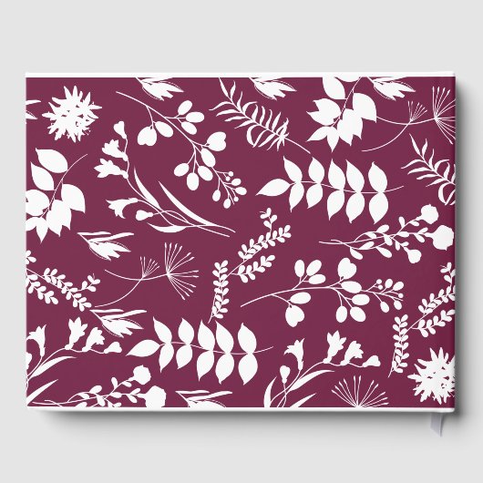 Simple moderne Bourgogne Initiales Mariage livre d (Verso)