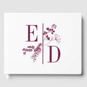 Simple moderne Bourgogne Initiales Mariage livre d (Recto)