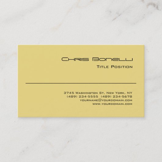 Simple Moderne Buff Beige Charmant Carte de visite (Devant)