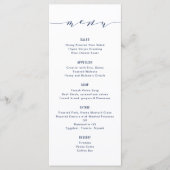 Simple Moderne Calligraphie Marine Blue Menu (Devant)
