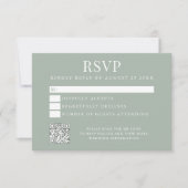 Simple Moderne Carte de Mariage Vert Sauge (Devant)