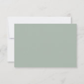 Simple Moderne Carte de Mariage Vert Sauge (Dos)