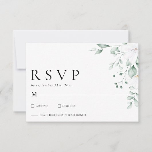 Simple Moderne Carte de Réponse de Mariage à la Ve (Devant)