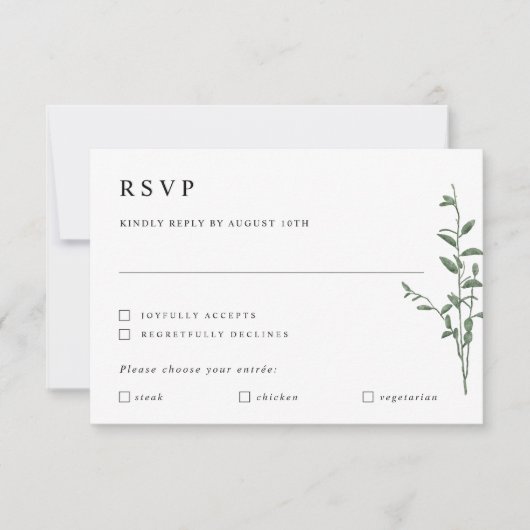 Simple Moderne Carte de Réponse de Mariage de Bran (Devant)