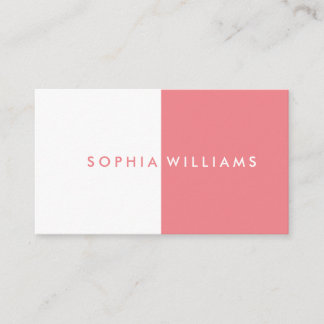 Simple Moderne Carte de Visite Corail et Blanc Pro