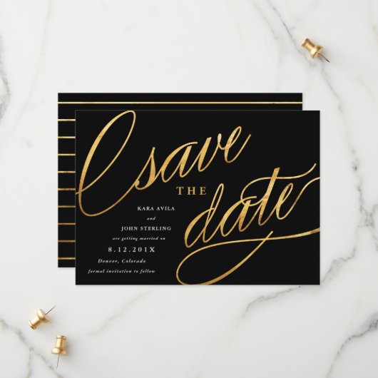 Simple Moderne Cartes de Sauvegarde des Dates | No (Devant/Arrière en situation)