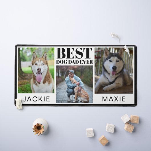 Simple moderne Chien papa Trois Photo Collage (Tableau pour enfants)