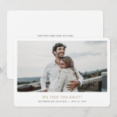 Simple Moderne Custom Photo Elopement Wedding Anno Aankondiging (Voorkant / Achterkant)