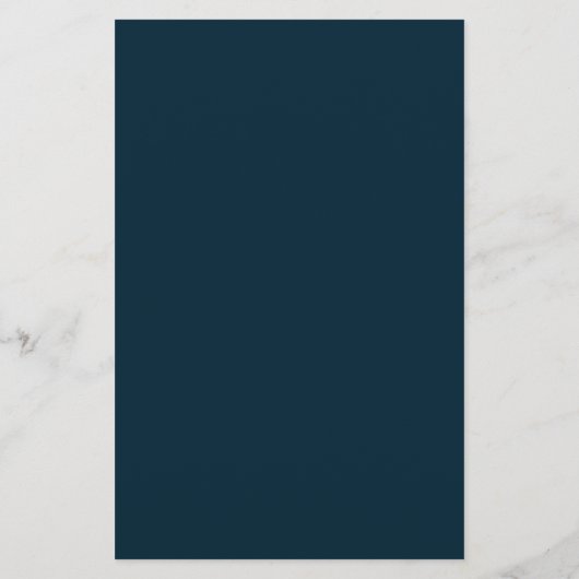 Simple moderne Deep Blue Gold Elegant Menu de mari (Dos)