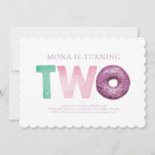 Simple moderne Donut Invitation de deuxième annive (Devant)