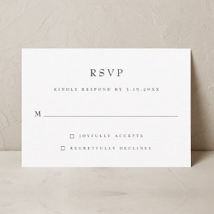 Simple moderne élégant mariage classique RSVP