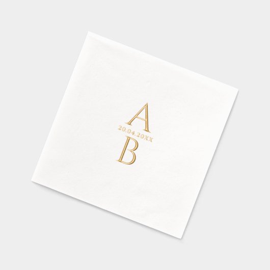 Simple Moderne Élégant Mariage Date Et Monogramme (Gauche)