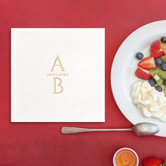 Simple Moderne Élégant Mariage Date Et Monogramme