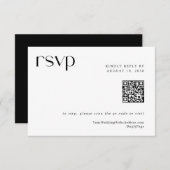 Simple moderne élégant mariage QR Code carte RSVP (Devant / Derrière)