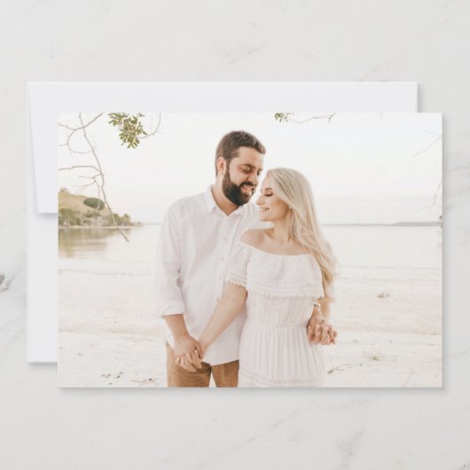 Simple Moderne Élégant Photo Mariage Invitations (Dos)