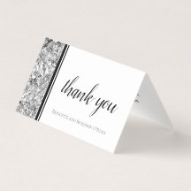 Simple moderne en argent et Merci Mariage noir
