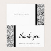 Simple moderne en argent et Merci Mariage noir (Outside Unfolded)