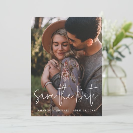 Simple moderne Enregistrer la date Invitation avec (Debout devant)