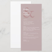 Simple, moderne et Dusty Rose blanc menu (Devant / Derrière)