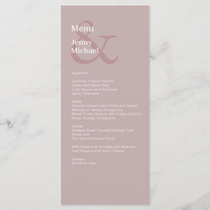 Simple, moderne et Dusty Rose blanc menu