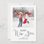 Simple moderne et heureux Carte photo du Nouvel An (Devant)