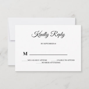 Simple, moderne et minimaliste Carte RSVP de mar
