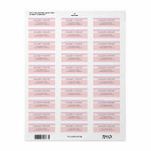 Simple Moderne Étiquette Adresse de Retour Rose Cl (Feuille entière)