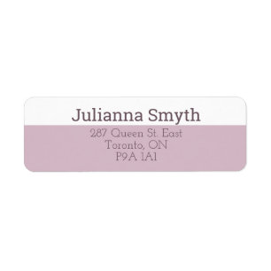 Simple moderne Étiquette d'affaires blanc et mauve