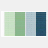 Simple Moderne Étiquette de Nom Étanche Bleu et Ve (Feuille)