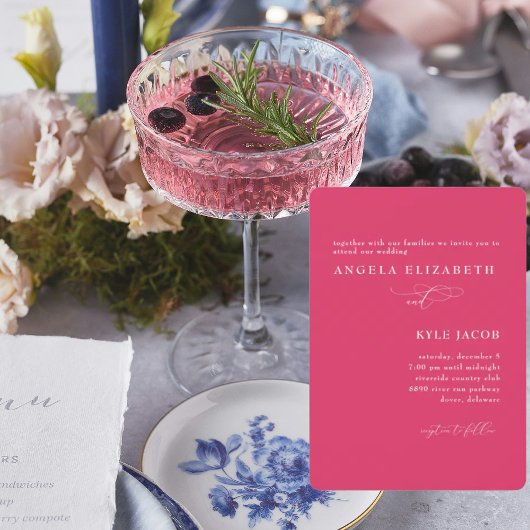 Simple Moderne Faire-Part Cerise Mariage