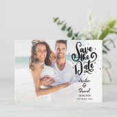 Simple Moderne Faire-Part de Date de Mariage à Mot (Debout devant)