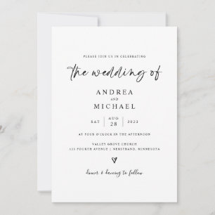 Simple moderne Faire-part de mariage main tiré coe