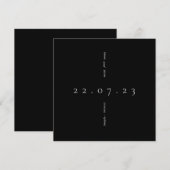 Simple Moderne Faire-Part de Mariage Noir et Blanc (Devant / Derrière)