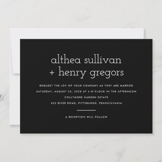 Simple Moderne Faire-Part de Mariage Recto-Verso (Devant)