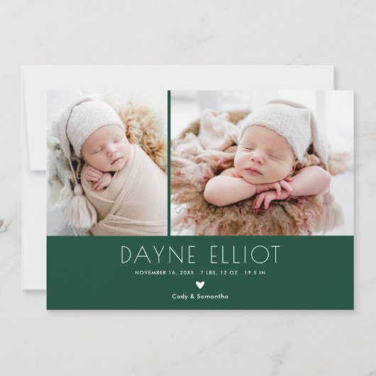 Simple moderne Faire-part de naissance cadeau Best (Dos)