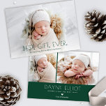 Simple moderne Faire-part de naissance cadeau Best<br><div class="desc">Annoncez l'arrivée de votre lot de joie avec ces annonces de naissance minimaliste et moderne en vert de forêt! Ils disposent de la simple lecture de typographie Best. Cadeau. Jamais. avec peu de coeur pour les règles. Une superposition en dégradé blanc vers le bas permet au texte de se démarquer...</div>