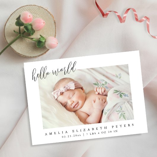 Simple moderne Faire-part de naissance nouveau-né