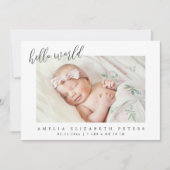 Simple moderne Faire-part de naissance nouveau-né (Devant)