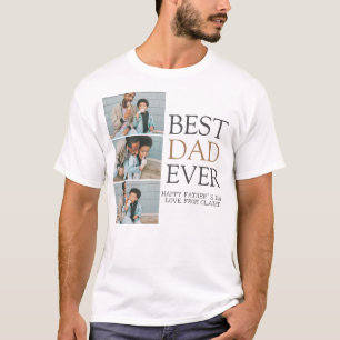 Simple Moderne Fathers Day Fotofamilie collage T-shirt