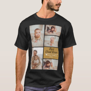 Simple Moderne Fathers Day Fotofamilie collage T-shirt