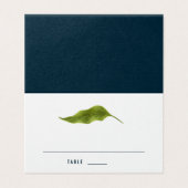 Simple moderne feuille Deep Blue élégant carte de  (Outside Unfolded)